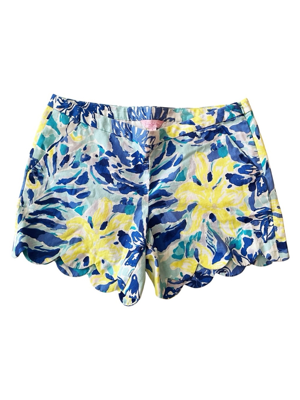 Lilly Pulitzer Shorts Womens 4 Magnolia Scalloped Hem Ylang Ylang Love Floral